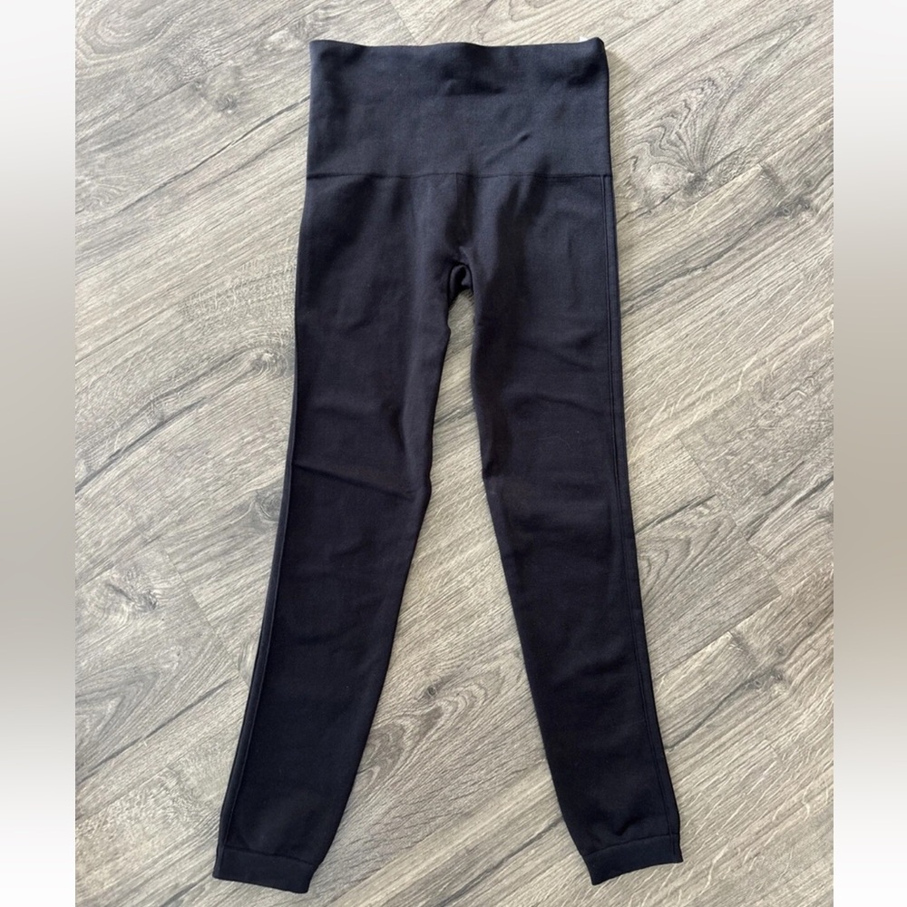 SPANX By Sara Blakely Tummy Control Leggings Womens Size Medium Black Stretch